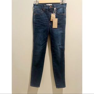 NWT Madewell 10" High Rise Skinny Jeans Dark Wash